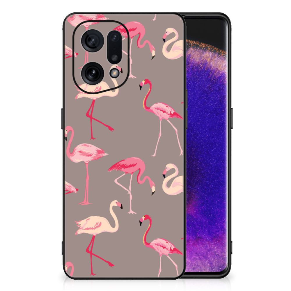 OPPO Find X5 Dierenprint Telefoonhoesje Flamingo