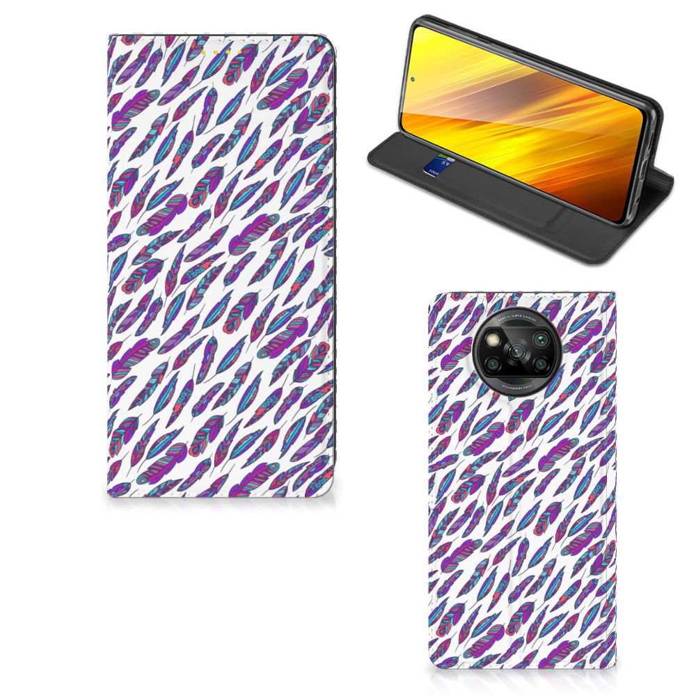 Xiaomi Poco X3 Pro | Poco X3 Hoesje met Magneet Feathers Color - B2C Telecom