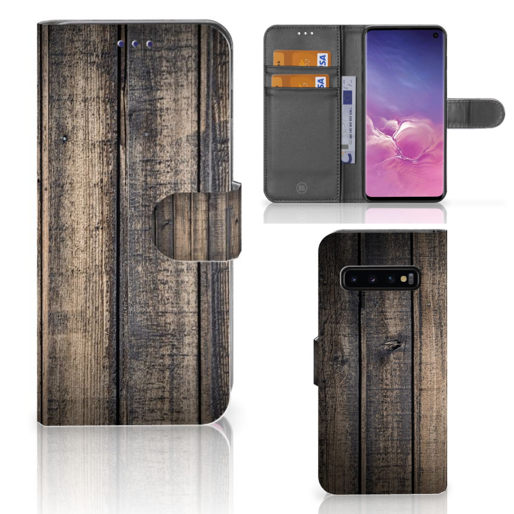 Samsung Galaxy S10 Book Style Case Steigerhout