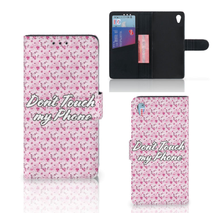 Sony Xperia Z3 Portemonnee Hoesje Flowers Pink DTMP