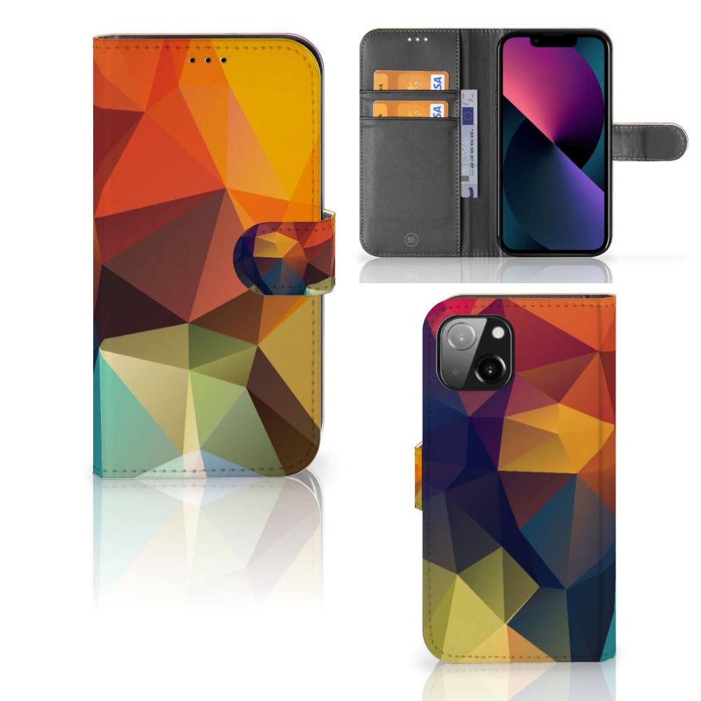 Apple iPhone 13 Book Case Polygon Color