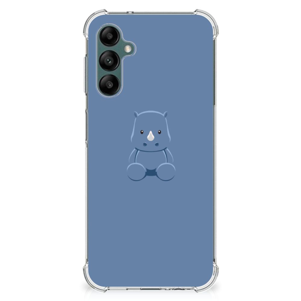 Samsung Galaxy A14 5G/4G Stevig Bumper Hoesje Baby Rhino met schattig babyneushoornontwerp