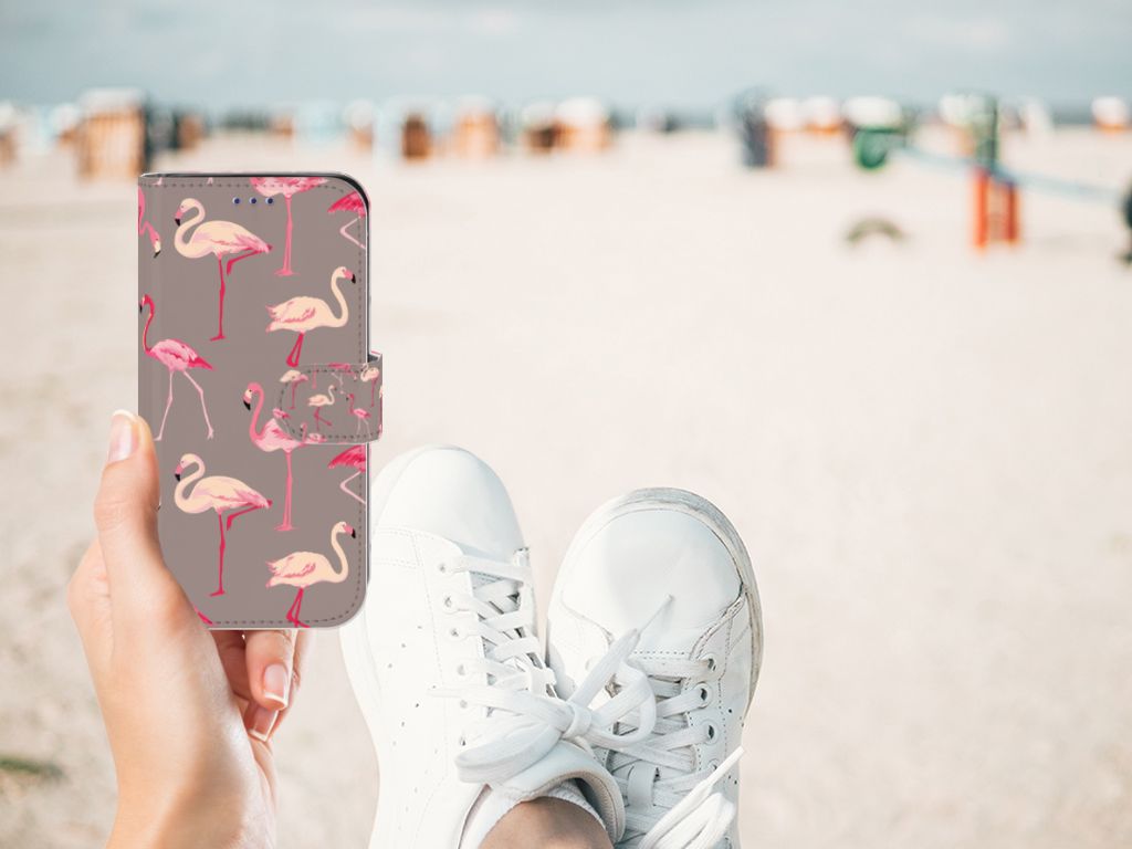 Samsung Galaxy S10e Telefoonhoesje met Pasjes Flamingo