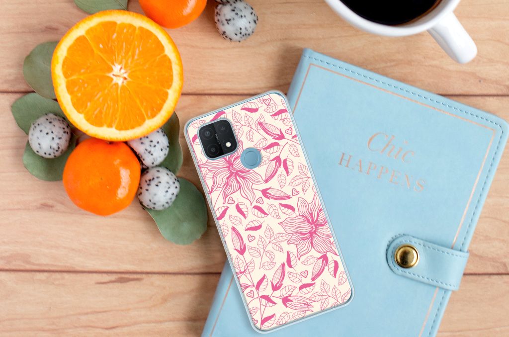 OPPO A15 TPU Case Pink Flowers B2C Telecom