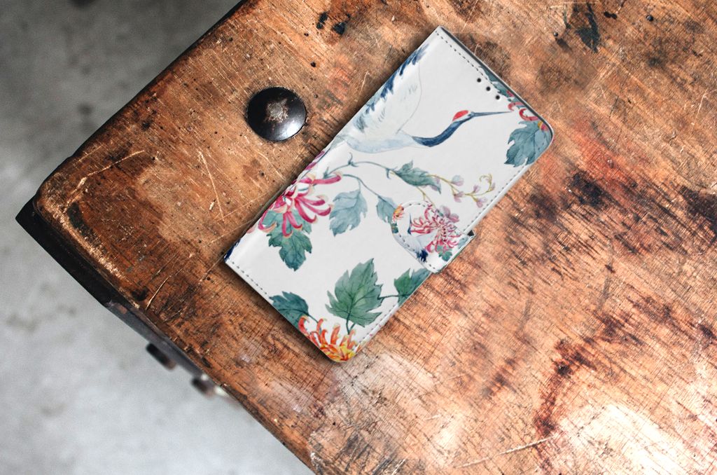 Samsung Xcover Pro Telefoonhoesje met Pasjes Bird Flowers