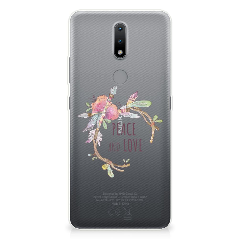 Nokia 2.4 Telefoonhoesje met Naam Boho Text