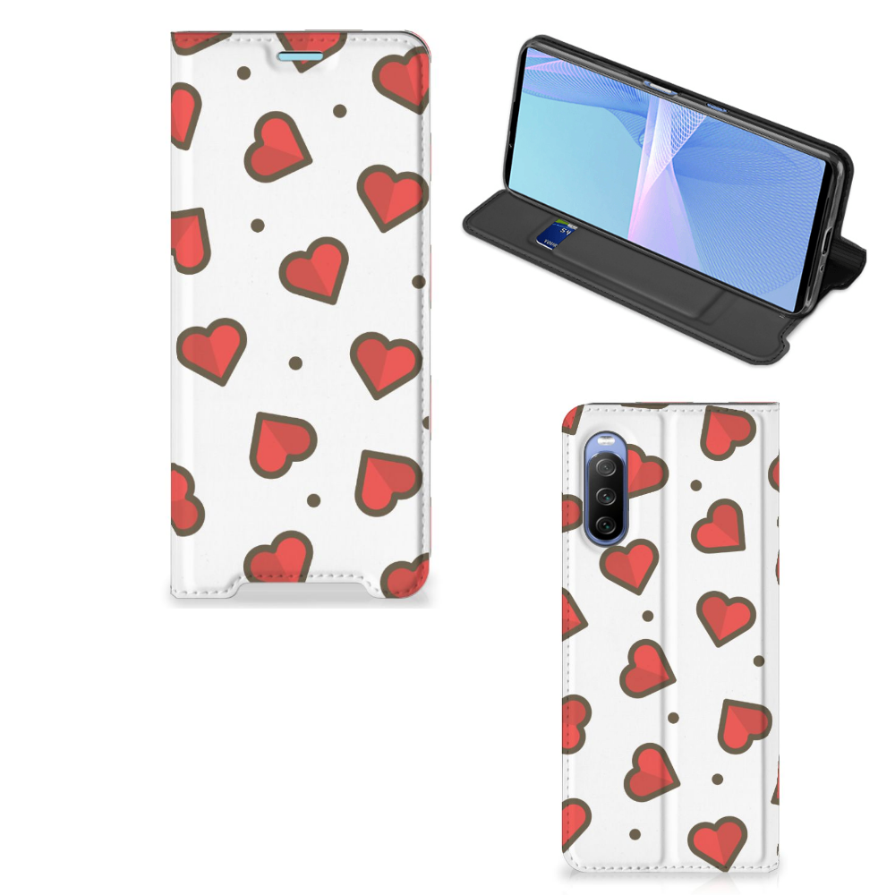Sony Xperia 10 III Hoesje met Magneet Hearts - B2C Telecom