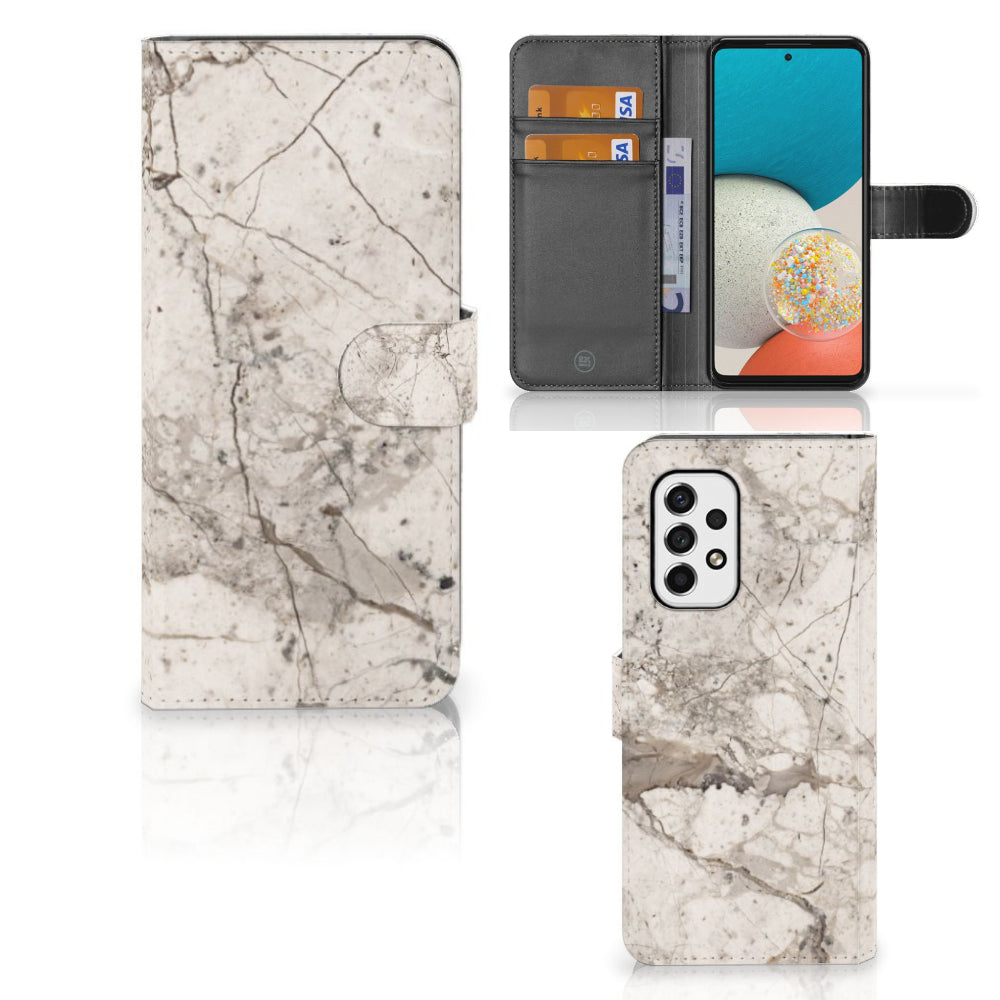 Samsung Galaxy A53 Bookcase Marmer Beige