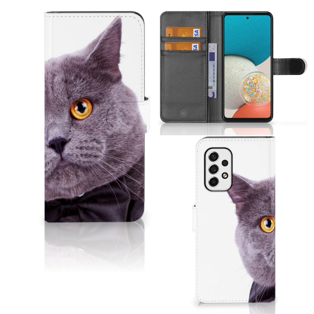 Samsung Galaxy A53 Telefoonhoesje met Pasjes Kat
