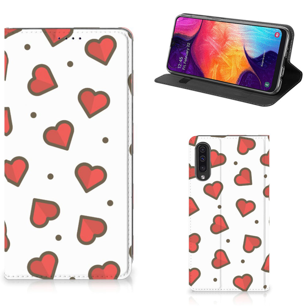 Samsung Galaxy A50 Hoesje met Magneet Hearts