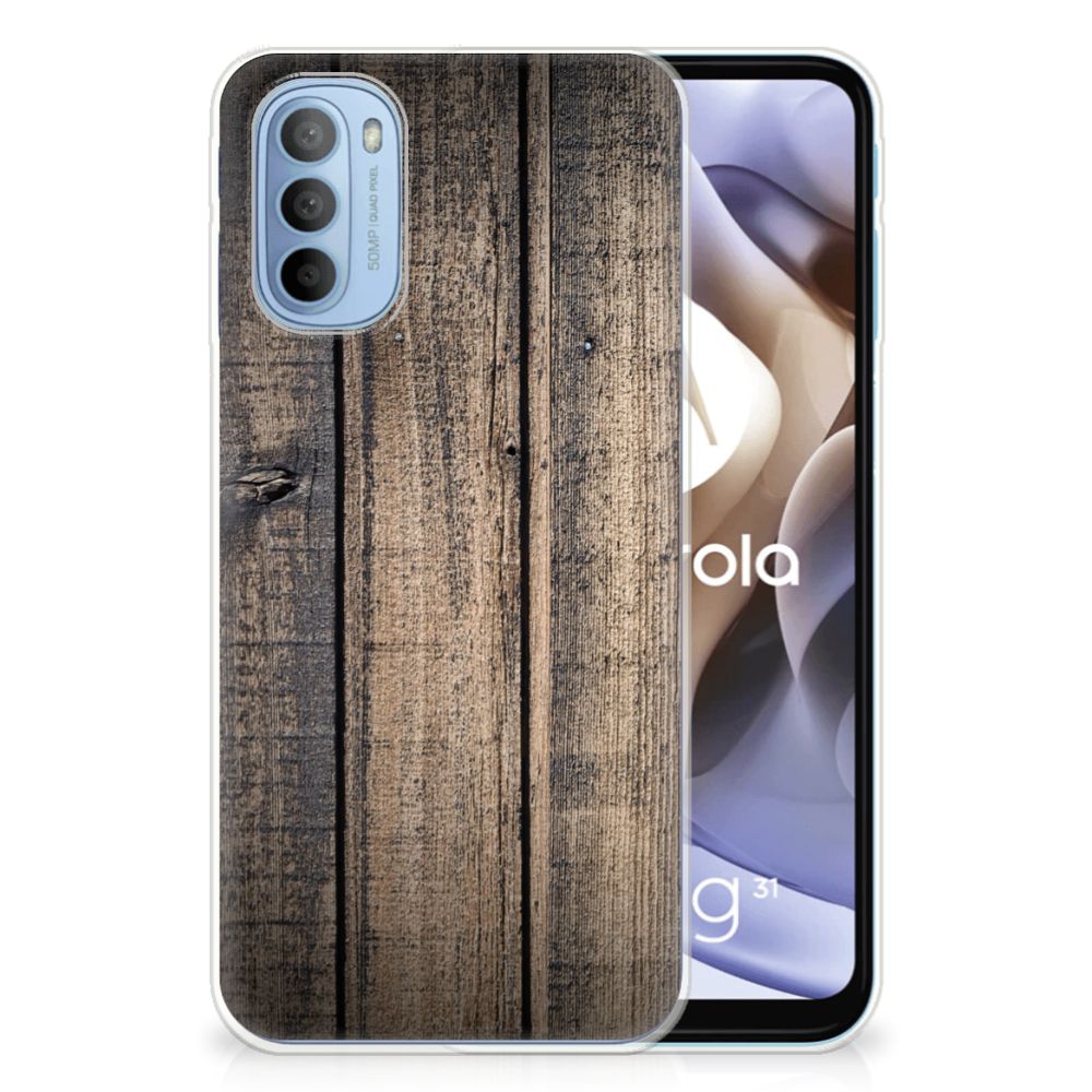 Motorola Moto G31 | G41 Bumper Hoesje Steigerhout B2C Telecom