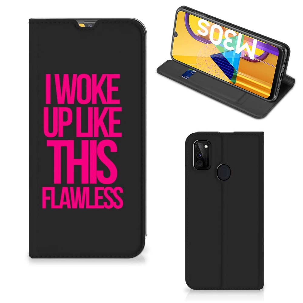 Samsung Galaxy M30s | M21 Hoesje met tekst Woke Up - Origineel Cadeau Zelf Maken - B2C Telecom