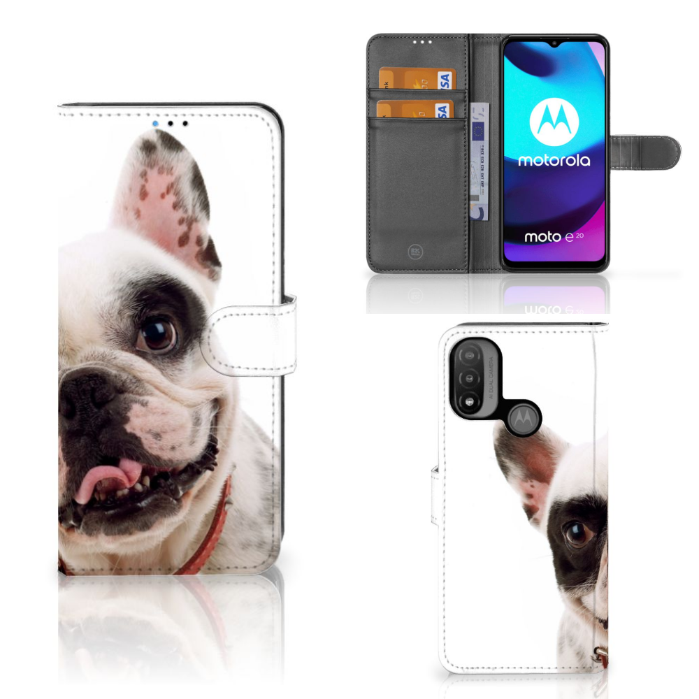Motorola Moto E20 | E30 | E40 Telefoonhoesje met Pasjes Franse Bulldog