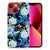 TPU Hoesje voor Apple iPhone 13 IJsvogel met bloemen en vlinders op een blauwe achtergrond.