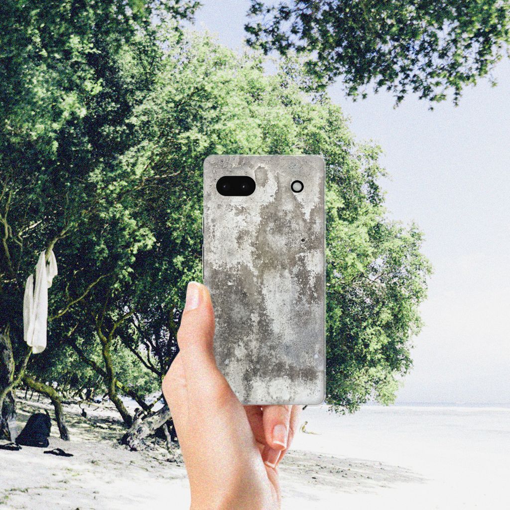 Google Pixel 6A TPU Siliconen Hoesje Beton Print B2C Telecom