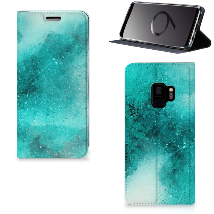 Bookcase Samsung Galaxy S9 Painting Blue