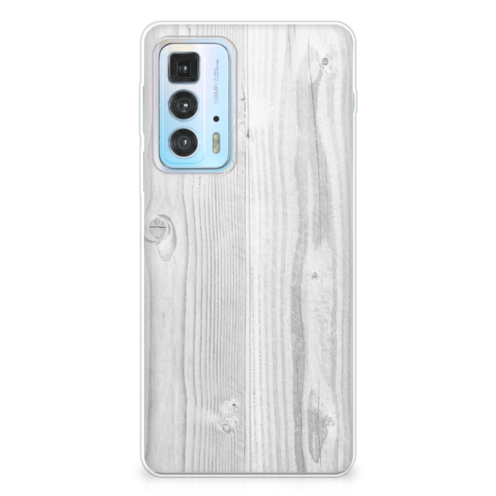 Motorola Edge 20 Pro Bumper Hoesje White Wood