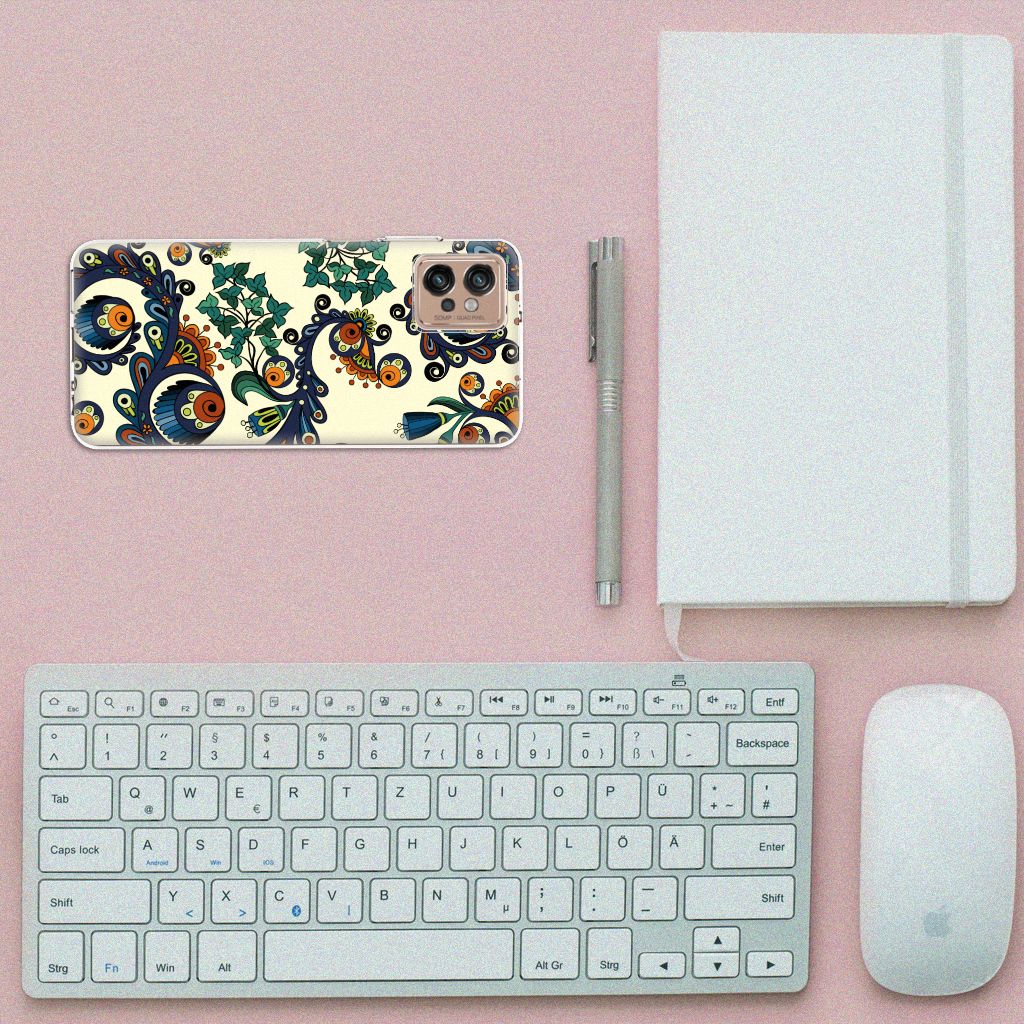 Siliconen Hoesje Motorola Moto G32 Barok Flower B2C Telecom