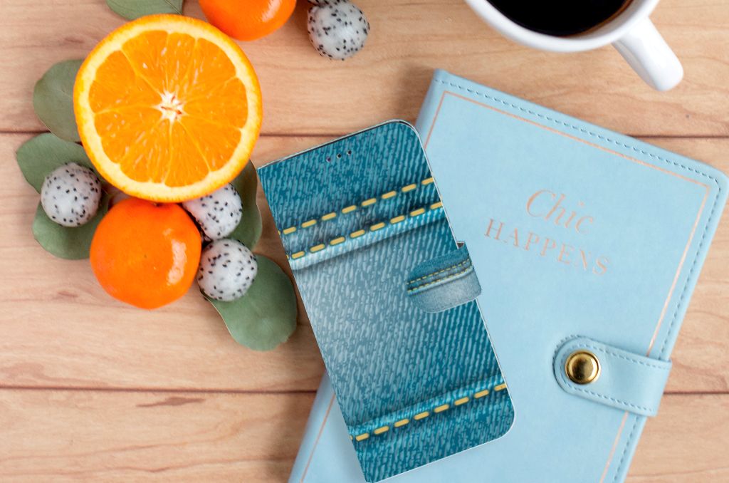 Samsung Galaxy A70 Wallet Case met Pasjes Jeans