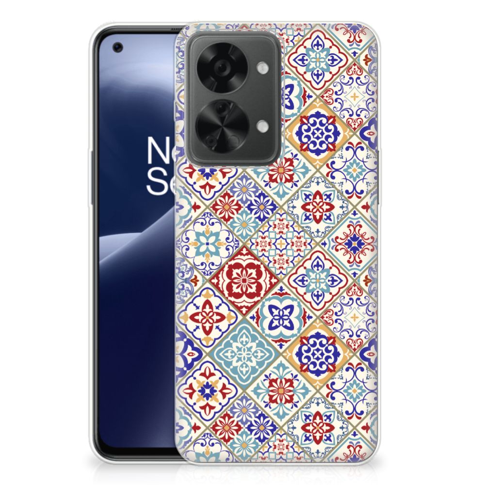 OnePlus Nord 2T TPU Siliconen Hoesje Tiles Color B2C Telecom
