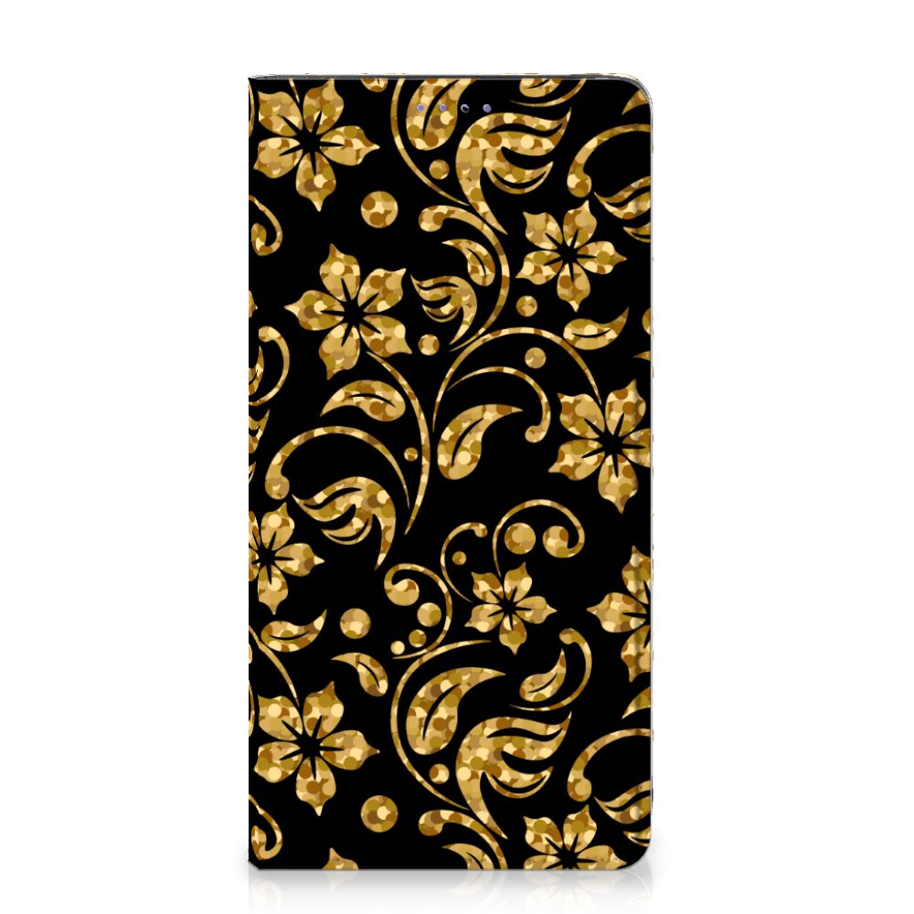 Samsung Galaxy A51 Smart Cover Gouden Bloemen - B2C Telecom