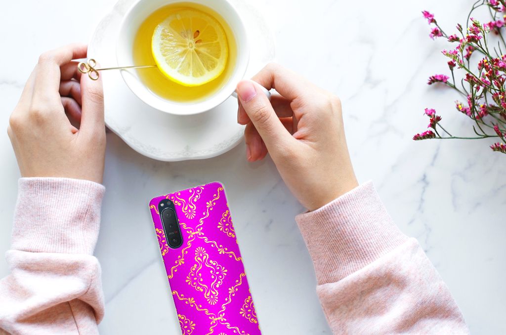 Siliconen Hoesje Sony Xperia 5II Barok Roze B2C Telecom
