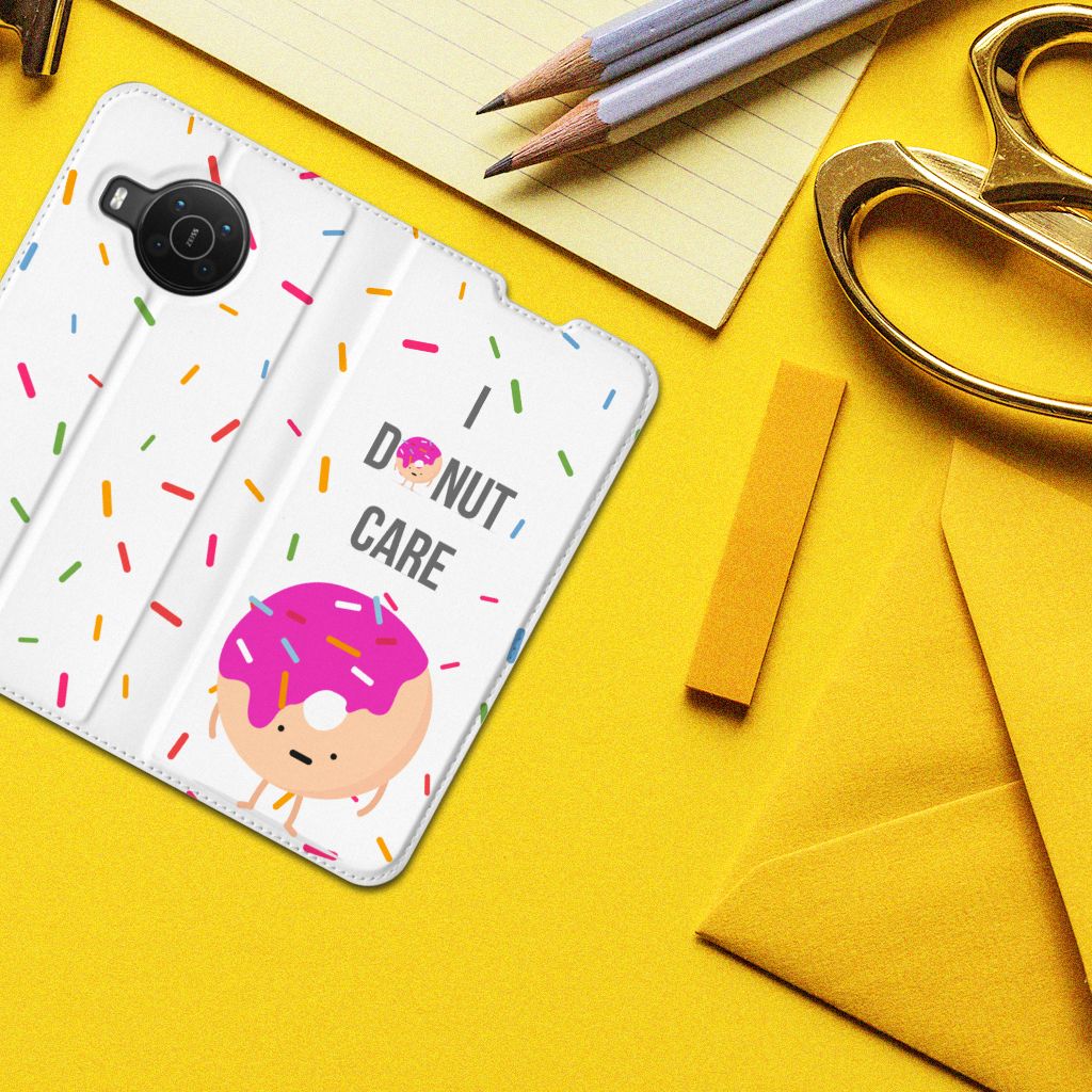 Nokia X20 | X10 Flip Style Cover Donut Roze - B2C Telecom