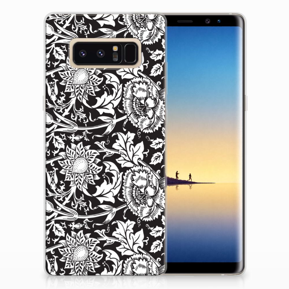 Samsung Galaxy Note 8 TPU Case Black Flowers