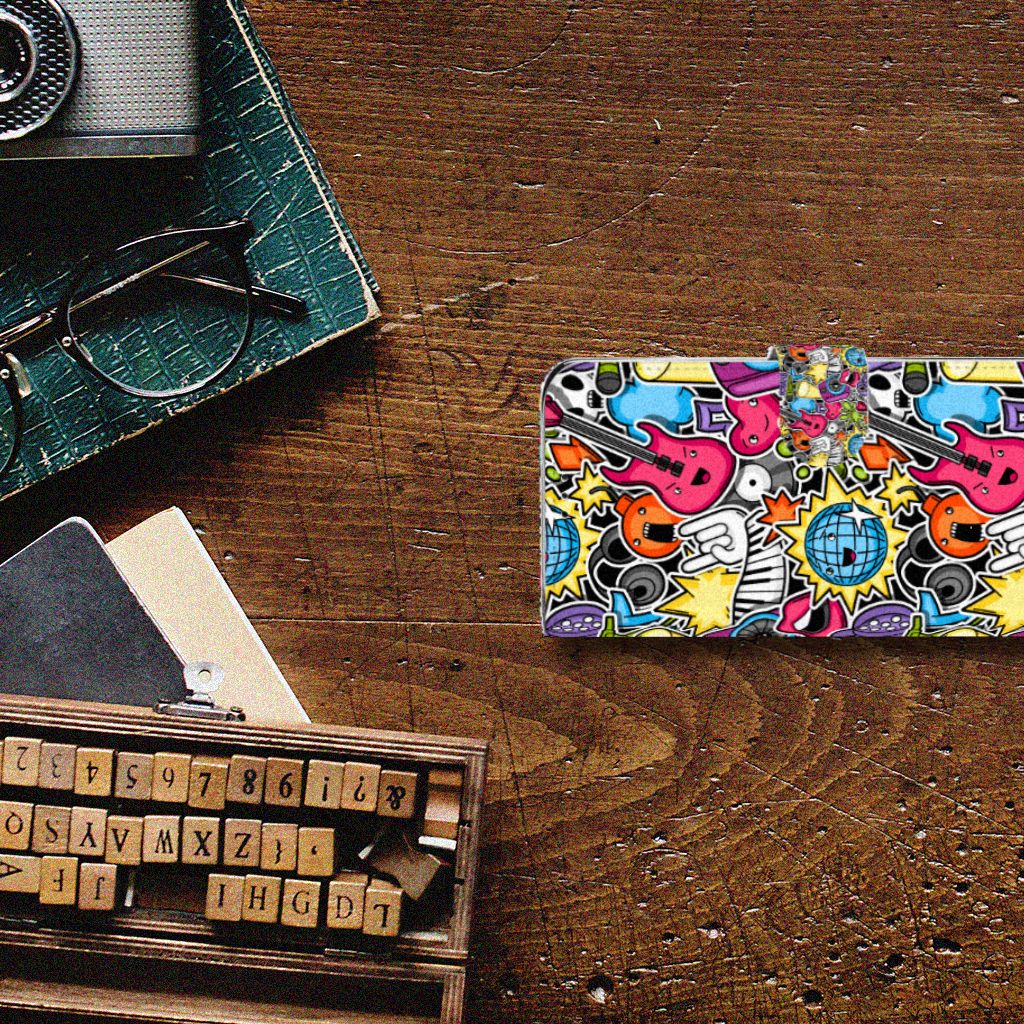 Motorola Moto G7 Power Wallet Case met Pasjes Punk Rock
