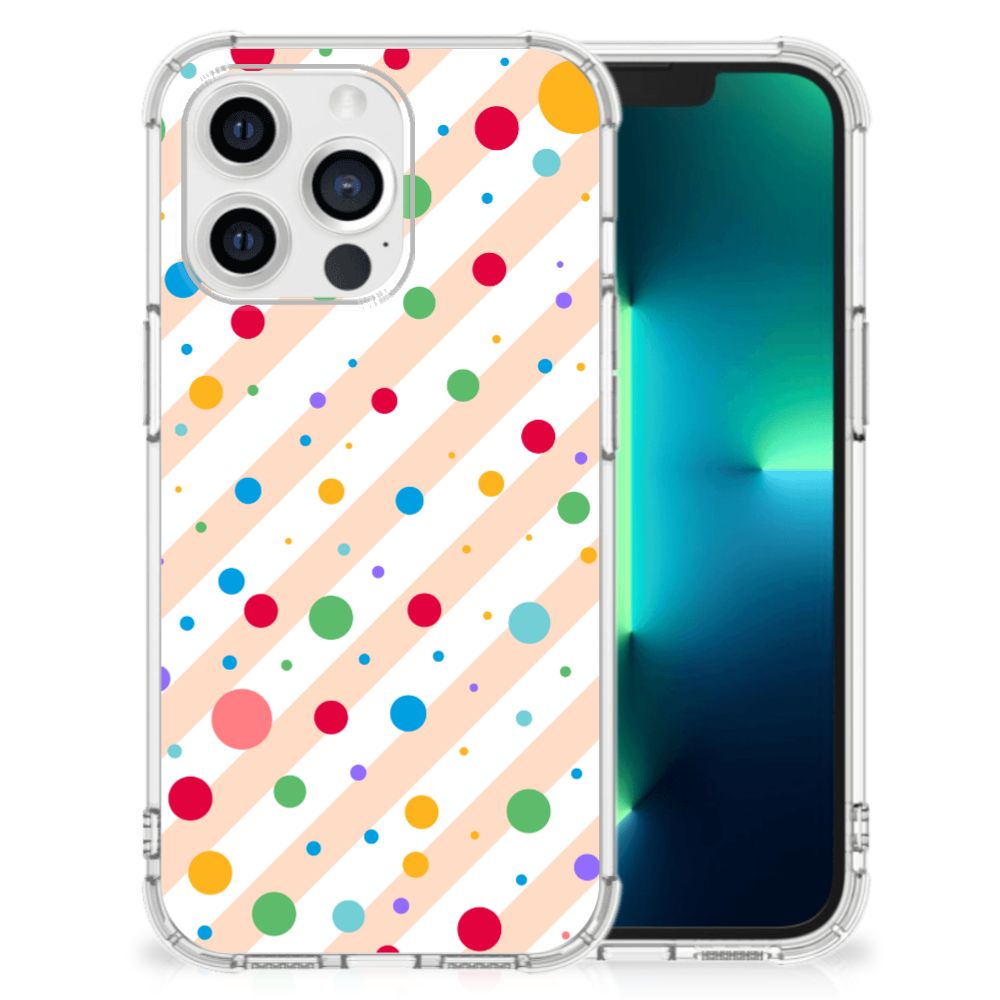 Apple iPhone 13 Pro Doorzichtige Silicone Hoesje Dots B2C Telecom