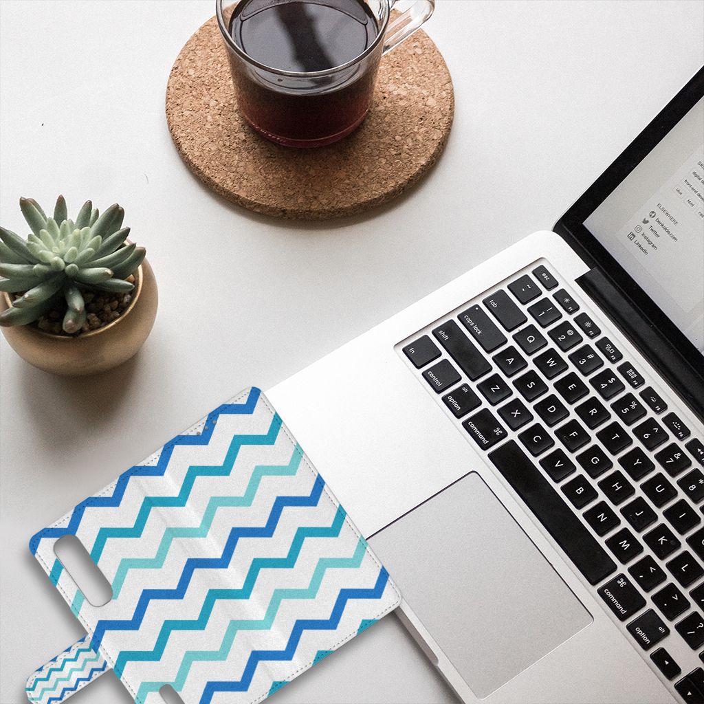 OPPO Find X2 Pro Telefoon Hoesje Zigzag Blauw