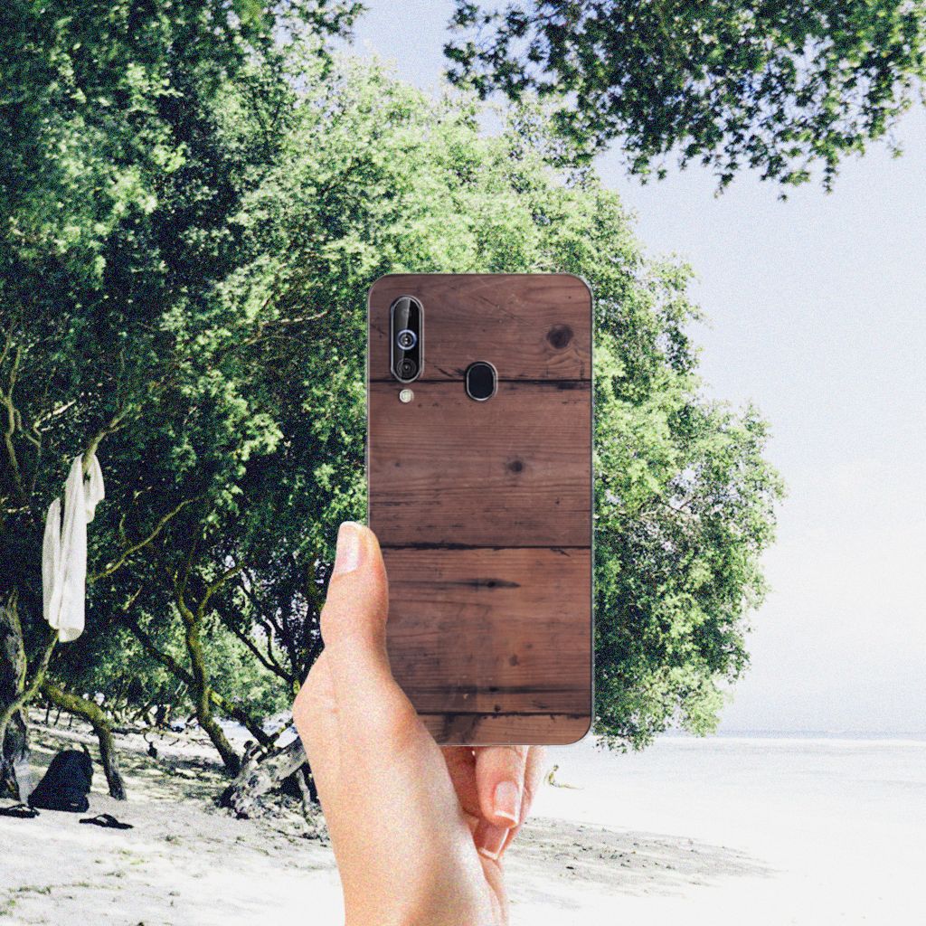 Samsung Galaxy A60 Bumper Hoesje Old Wood