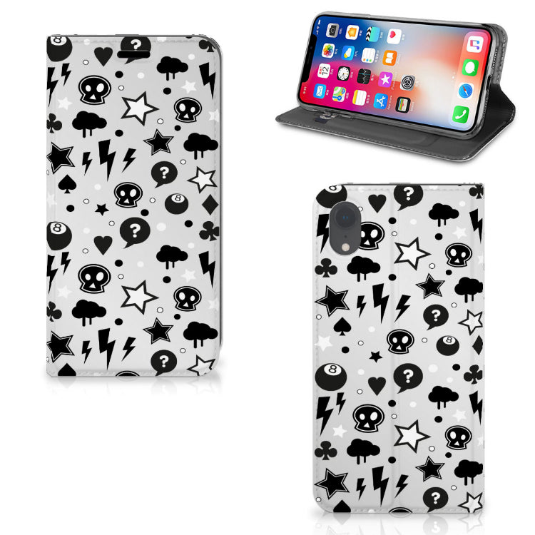 Mobiel BookCase Apple iPhone Xr Silver Punk