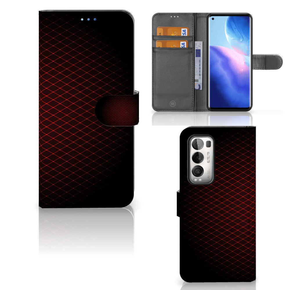 OPPO Find X3 Neo 5G Telefoon Hoesje Geruit Rood