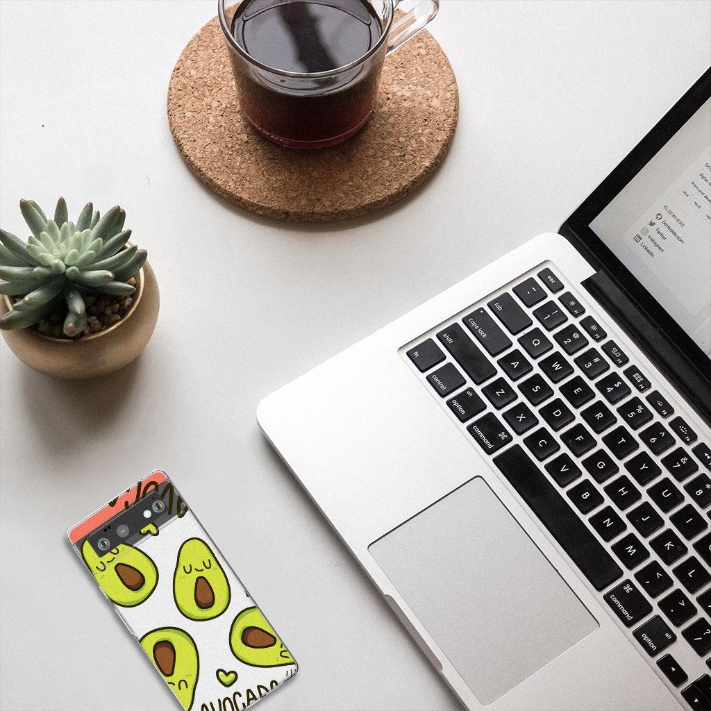 Google Pixel 6 Telefoonhoesje met Naam Avocado Singing