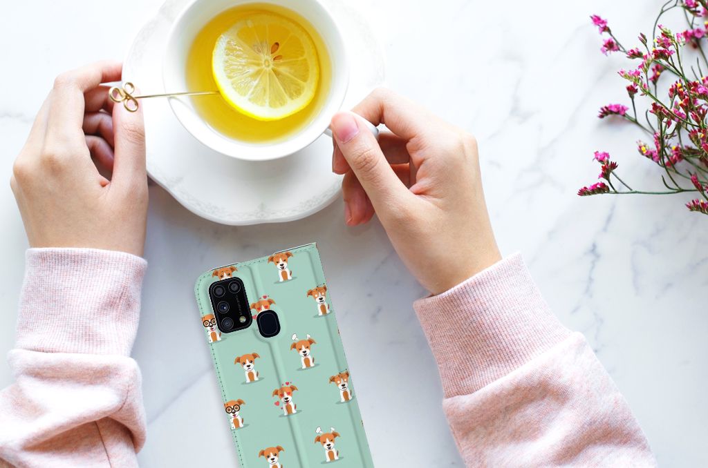 Samsung Galaxy M31 Hoesje maken Pups - B2C Telecom