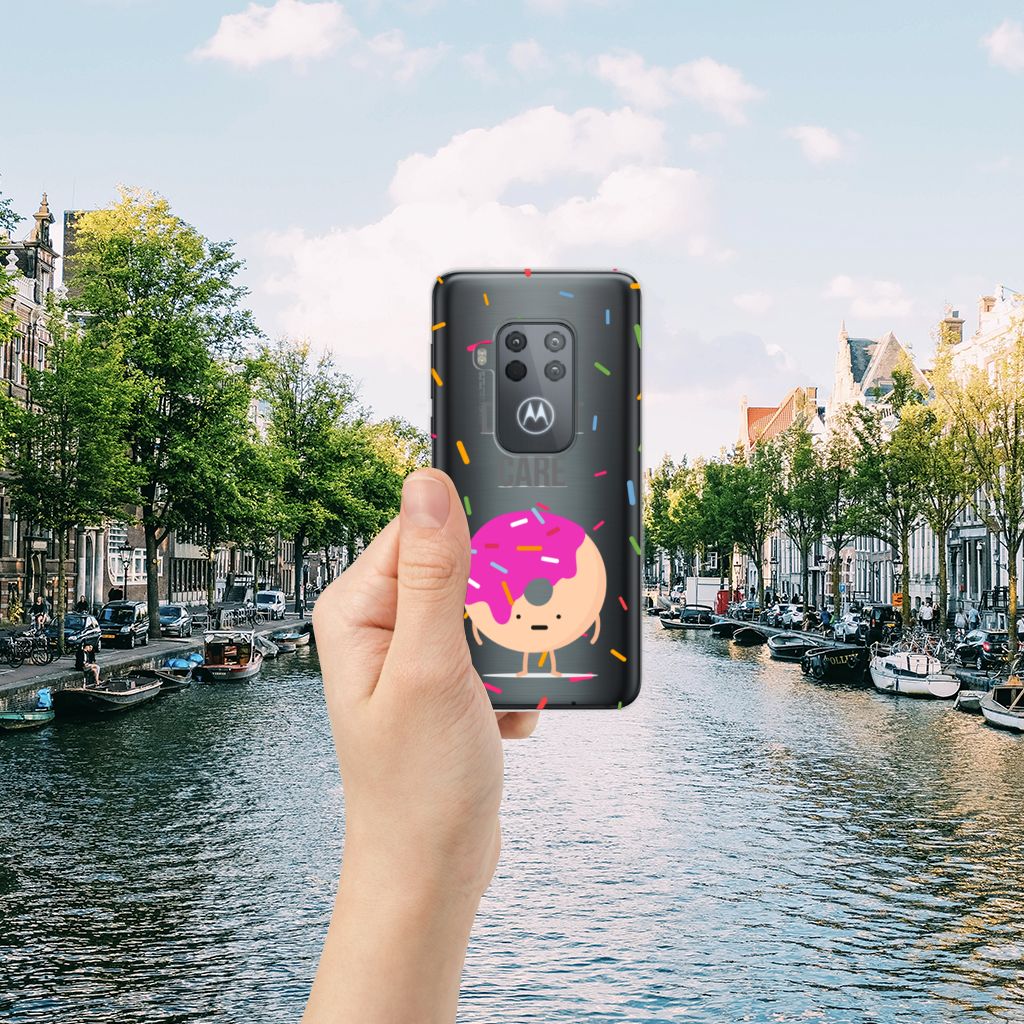 Motorola One Zoom Siliconen Case Donut Roze