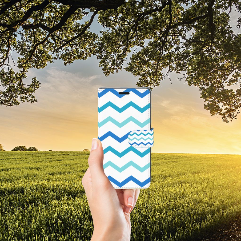 Sony Xperia XZ | Sony Xperia XZs Telefoon Hoesje Zigzag Blauw