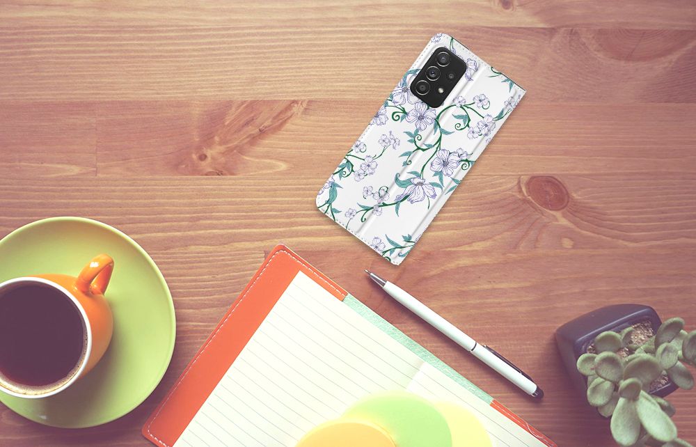 Samsung Galaxy A52 Uniek Smart Cover Blossom White