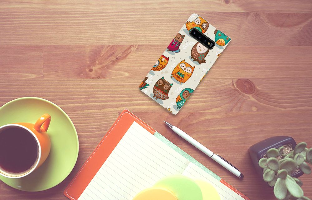 Samsung Galaxy S10 Plus Hoesje maken Vrolijke Uilen