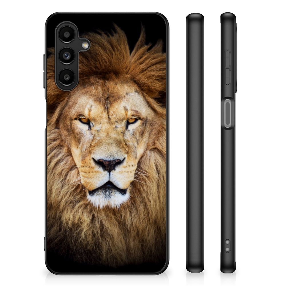 Samsung Galaxy A14 5G Dierenprint Telefoonhoesje Leeuw met realistische leeuwenillustratie