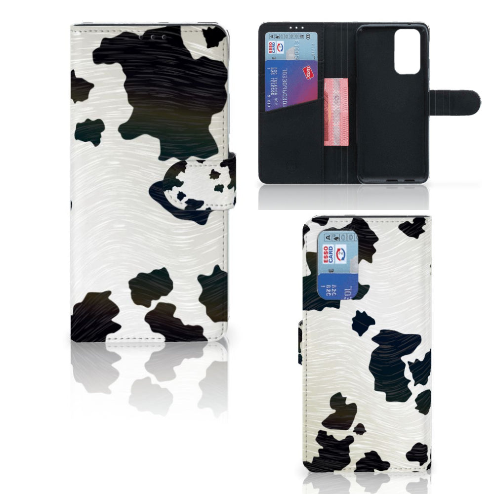 OnePlus 9 Pro Telefoonhoesje met Pasjes Koeienvlekken