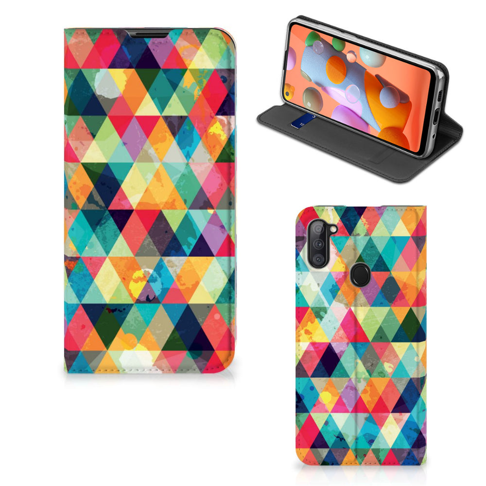 Samsung Galaxy M11 | A11 Hoesje met Magneet Geruit