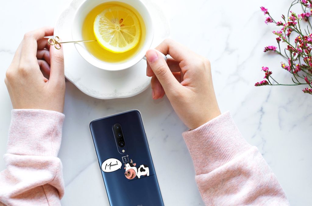 OnePlus 7 Pro Telefoonhoesje met Naam Cow