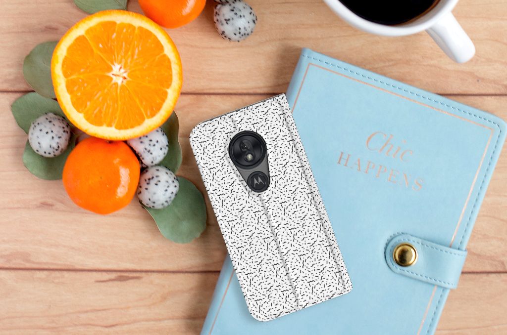 Motorola Moto G7 Play Hoesje met Magneet Stripes Dots - B2C Telecom
