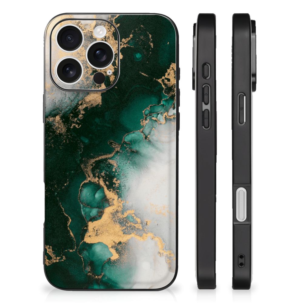 Marmeren Print Telefoonhoesje voor iPhone 16 Pro Marmer Groen