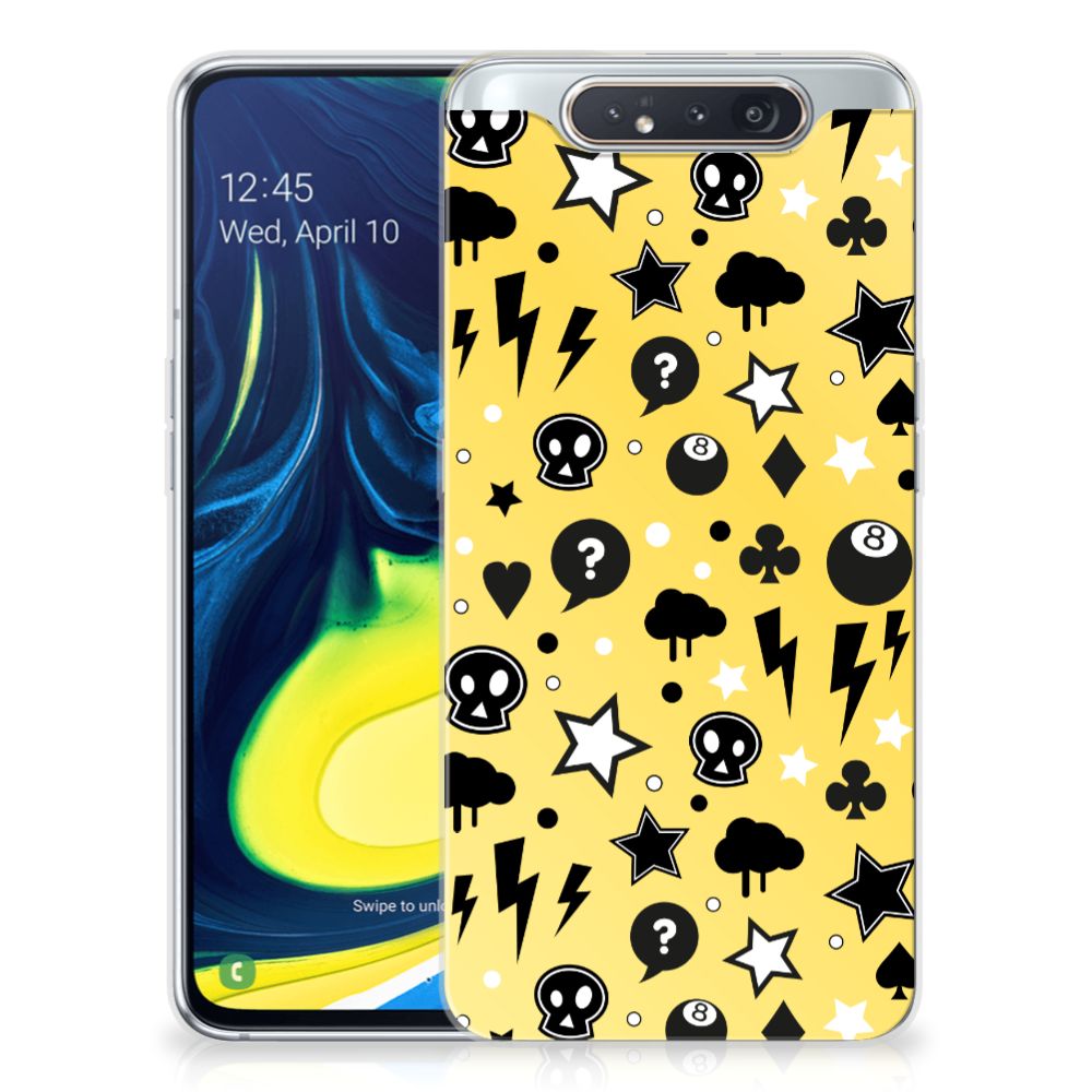 Silicone Back Case Samsung Galaxy A80 Punk Geel