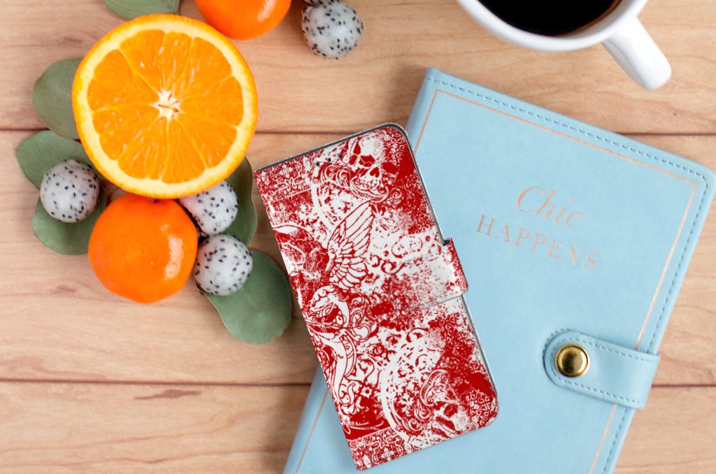 Telefoonhoesje met Naam OPPO A91 | Reno3 Angel Skull Rood