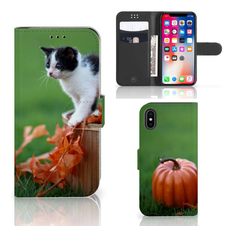 Apple iPhone X | Xs Telefoonhoesje met Pasjes Kitten
