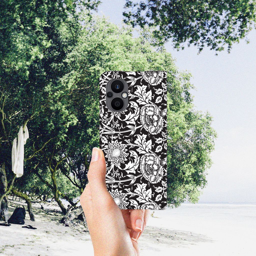 OPPO Reno8 Lite Smart Cover Black Flowers - B2C Telecom